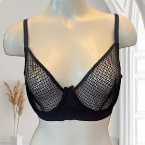 Addiction ‎ Nouvelle Black Semi Sheer underwire Wire Bra